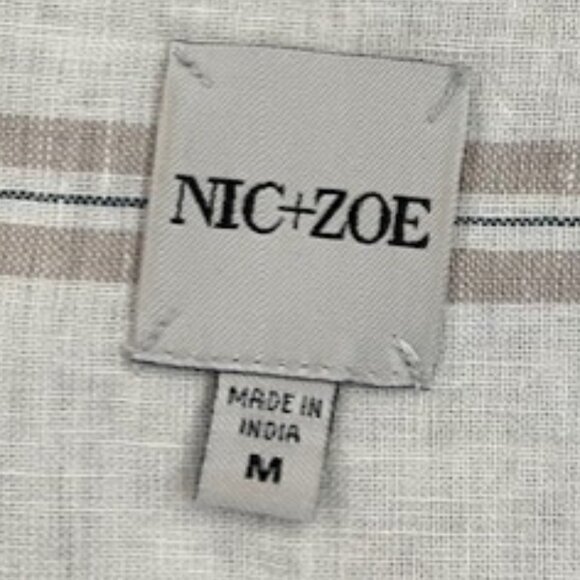 Nic & Zoe Embroidered Stripe Top - Neutral Multi color - Picture 10 of 10
